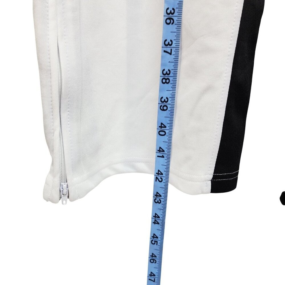 Womens Screenshot White & Black Stripe flared Pants Size L - Picture 8 of 10